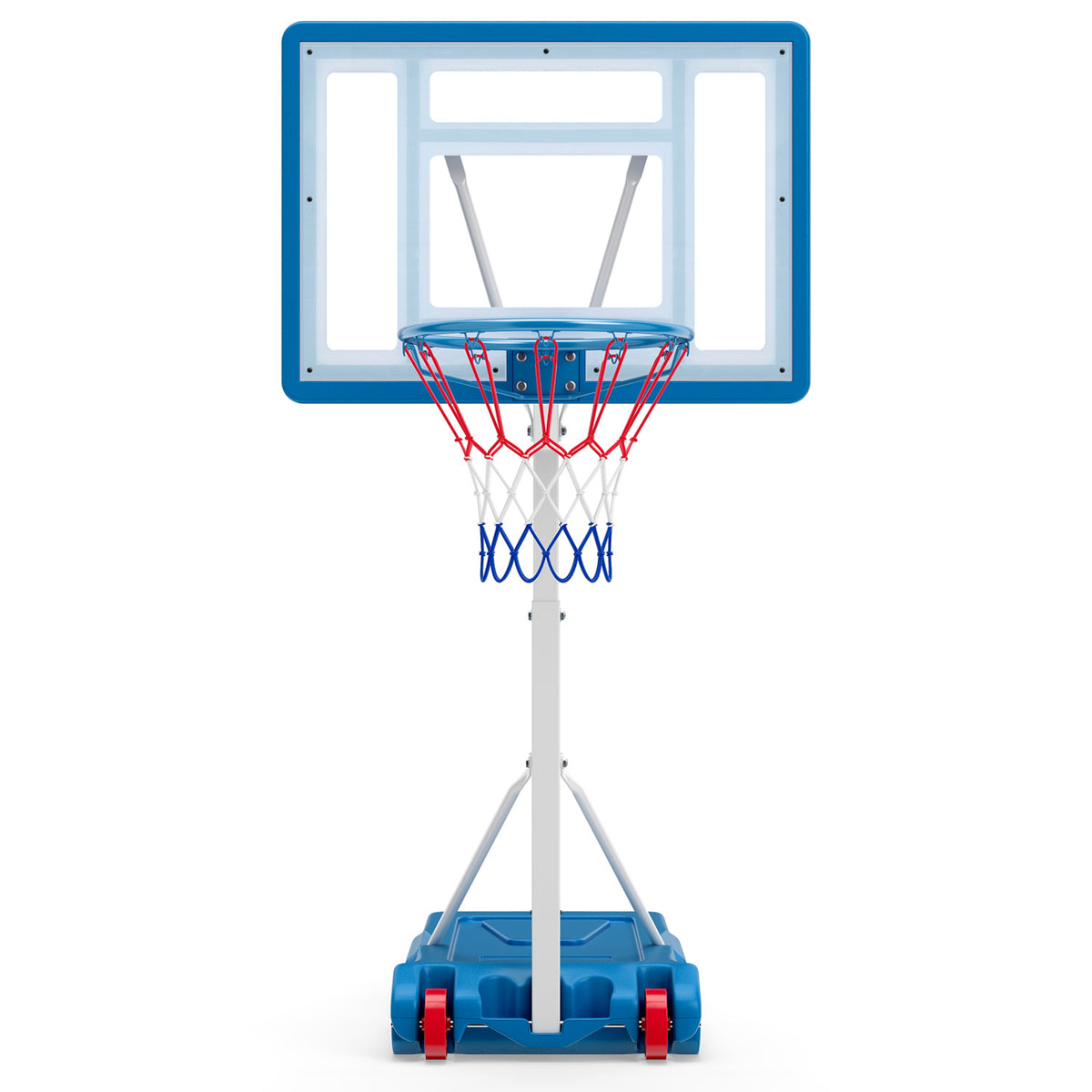 Poolside Adjustable Basketball Hoop 3.3-3.9 Ft with Shatterproof Backboard