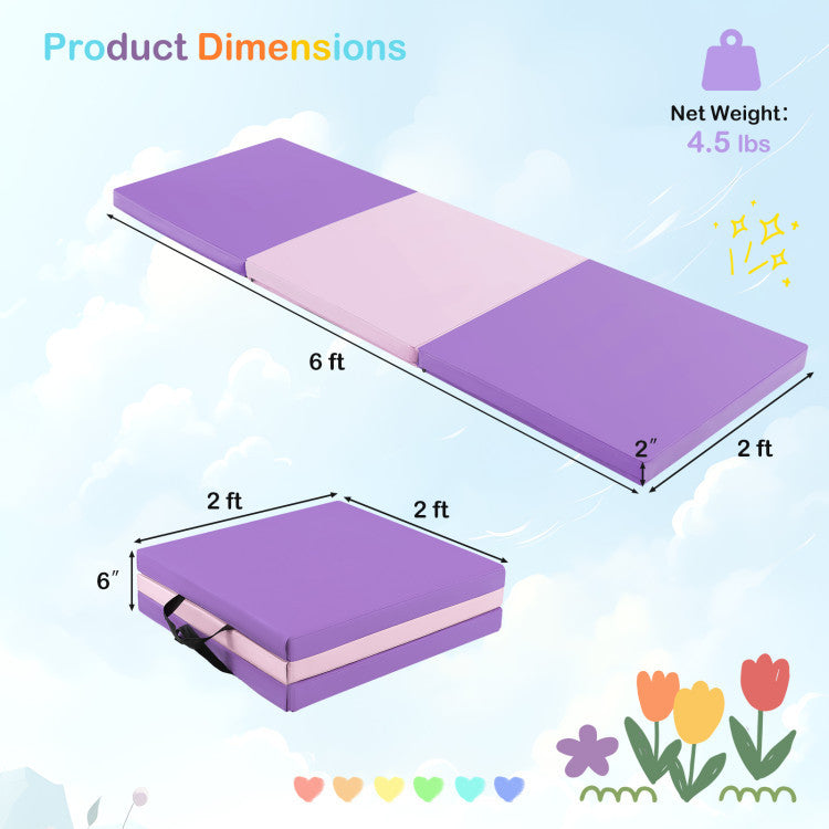 Octagon Tumbling Mat and Tri-Fold Gym Mat Set with Cover - Kids & Adults Fitness