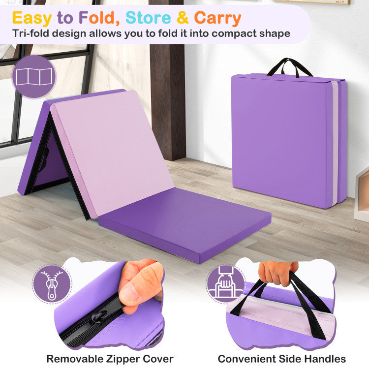 Octagon Tumbling Mat and Tri-Fold Gym Mat Set with Cover - Kids & Adults Fitness