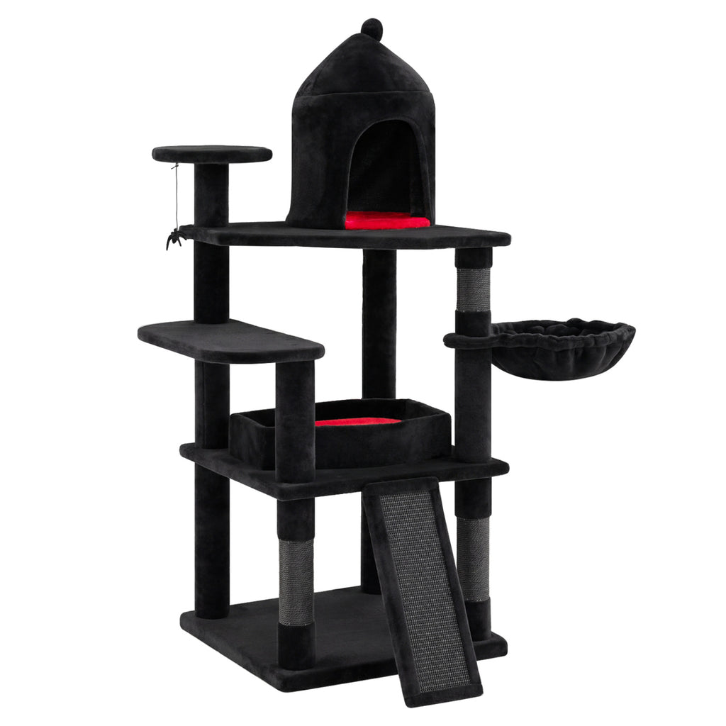 50 Inch Multi-Level Cat Tree with House and Perches for Indoor Cats