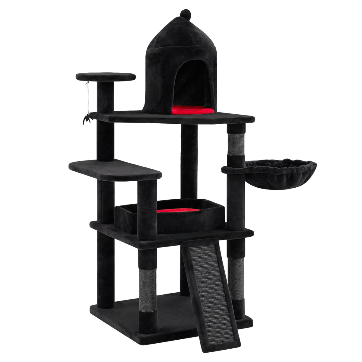 50 Inch Multi-Level Cat Tree with House and Perches for Indoor Cats