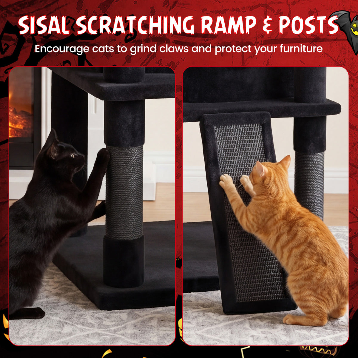 50 Inch Multi-Level Cat Tree with House and Perches for Indoor Cats