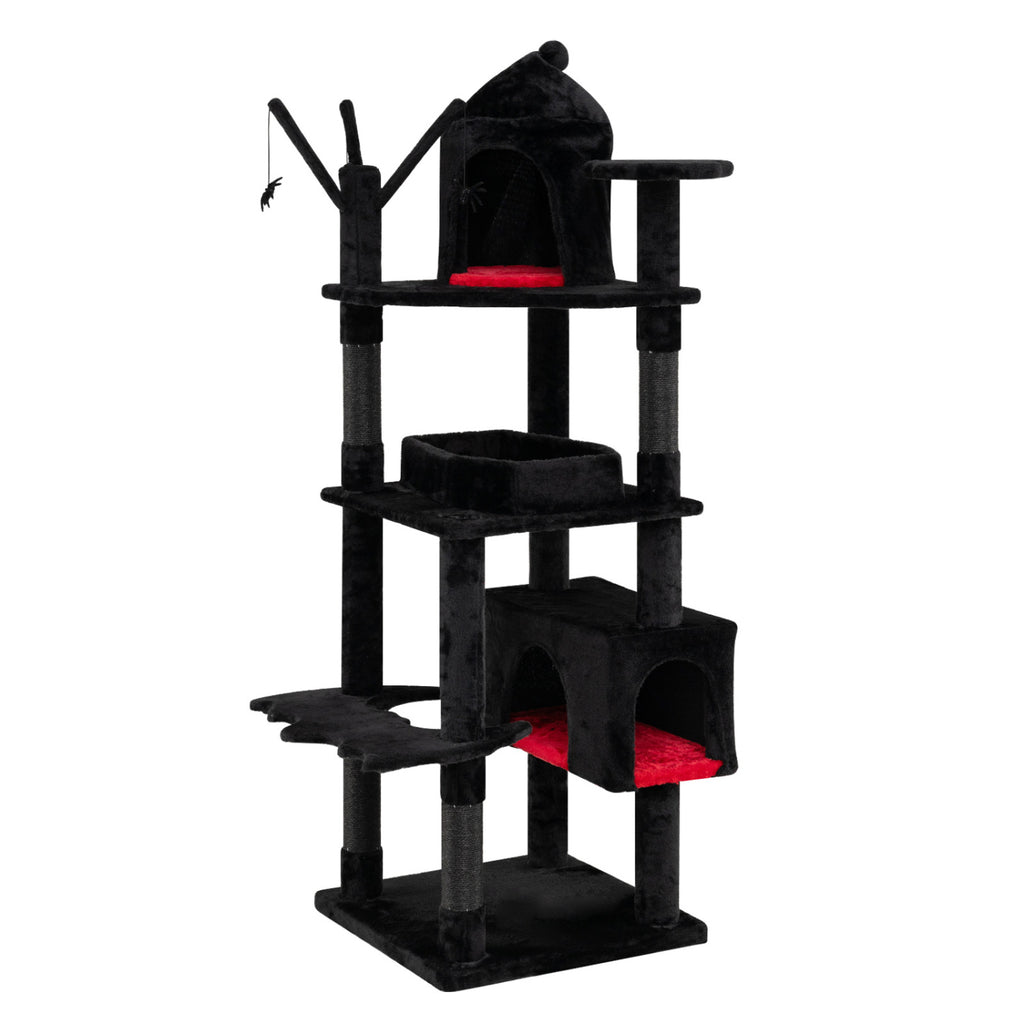 70 Inch Gothic Cat Tree Tower with Castle House for Indoor Cats