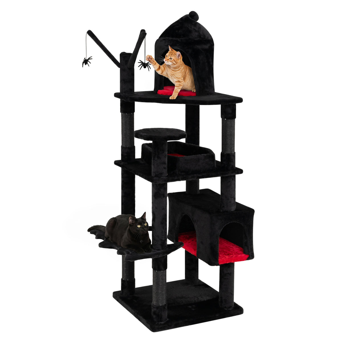 70 Inch Gothic Cat Tree Tower with Castle House for Indoor Cats