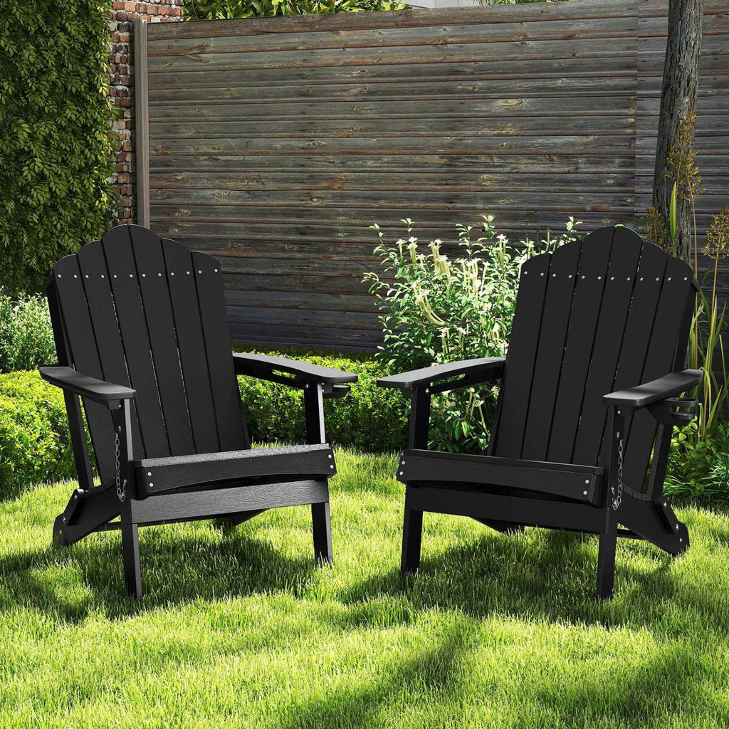 Weather Resistant HDPE Folding Adirondack Chair with High Backrest