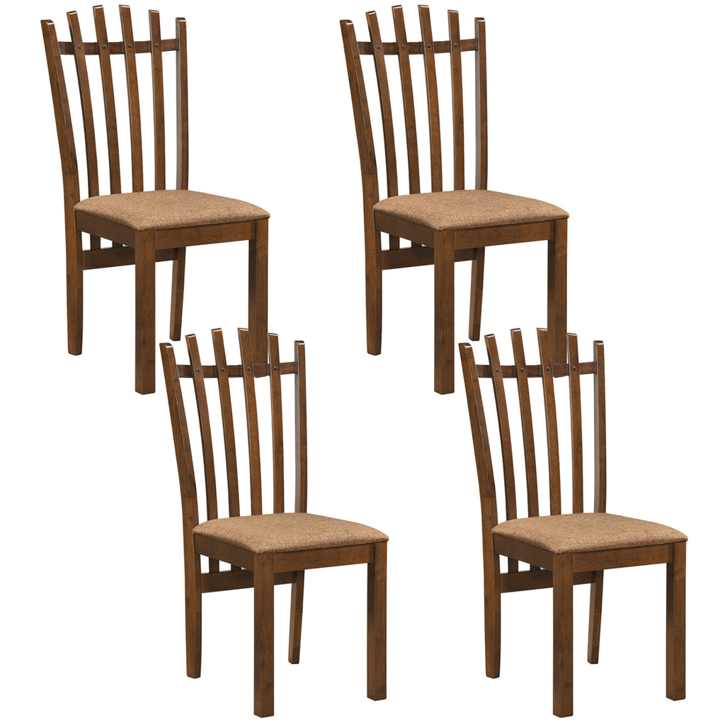 Wooden Dining Chair Set of 2, Black - PU Leather Seat