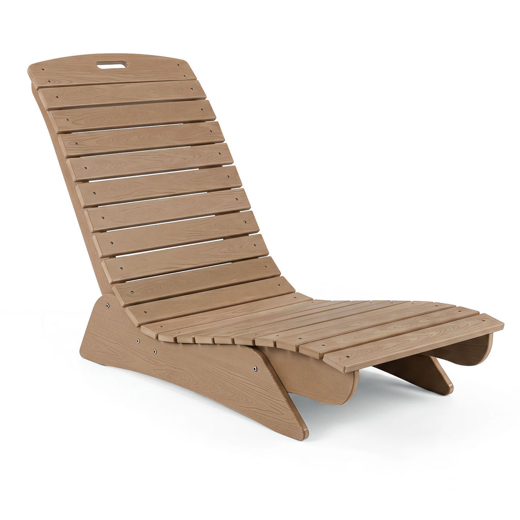 Fade-Resistant Outdoor Lounger with Contoured Shape for Deck Poolside