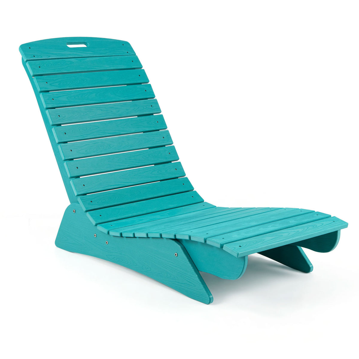 Fade-Resistant Outdoor Lounger with Contoured Shape for Deck Poolside