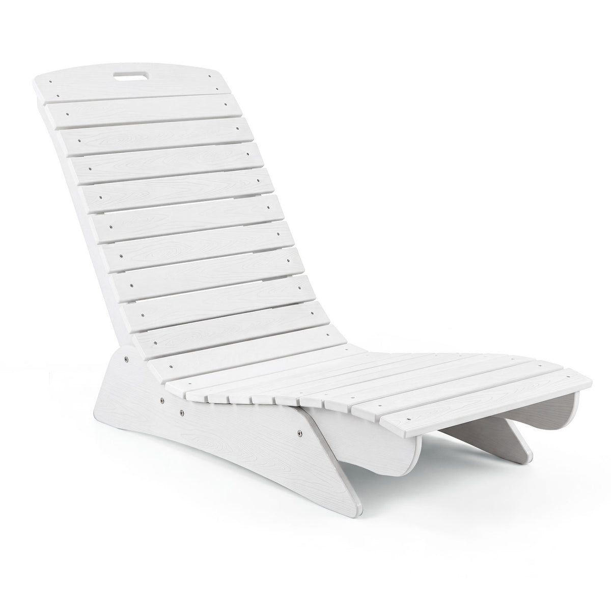 Fade-Resistant Outdoor Lounger with Contoured Shape for Deck Poolside
