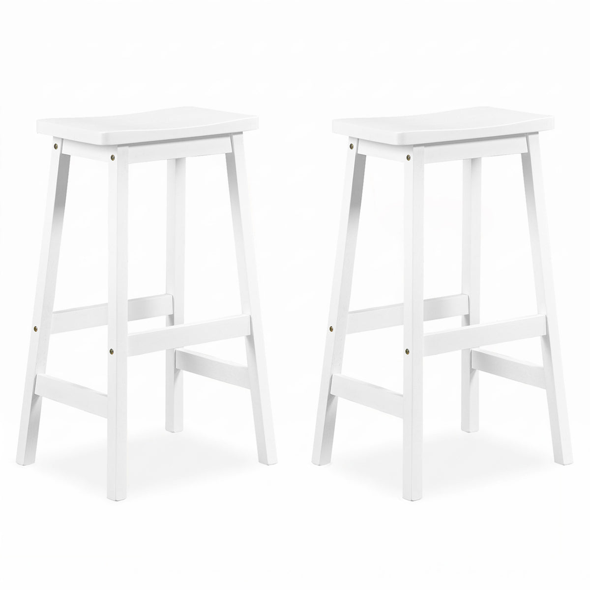 29" Counter Height Saddle Stools Set of 2 - Beige