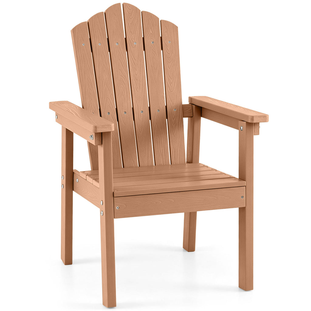 Outdoor Adirondack Chair with High Backrest and Wide Armrests for