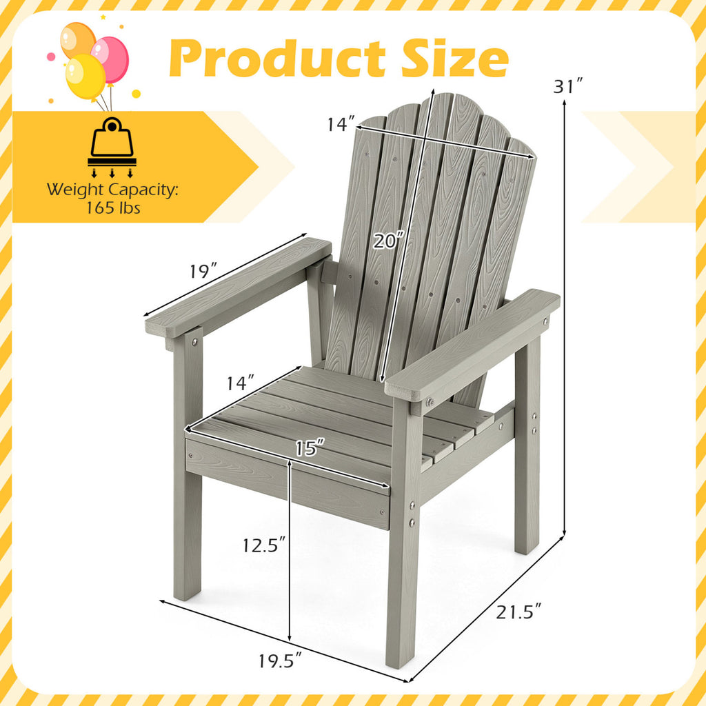 Outdoor Adirondack Chair with High Backrest and Wide Armrests for