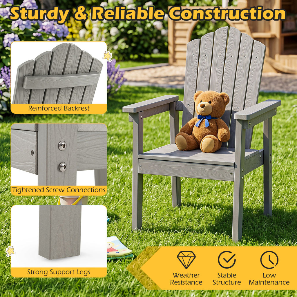 Outdoor Adirondack Chair with High Backrest and Wide Armrests for