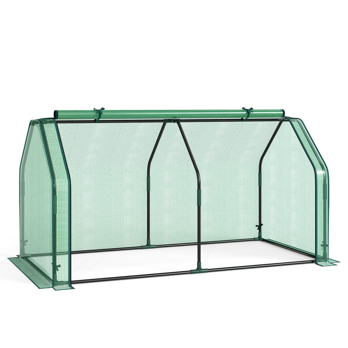 Outdoor Portable Mini Greenhouse with PE Cover and Zippered Door for