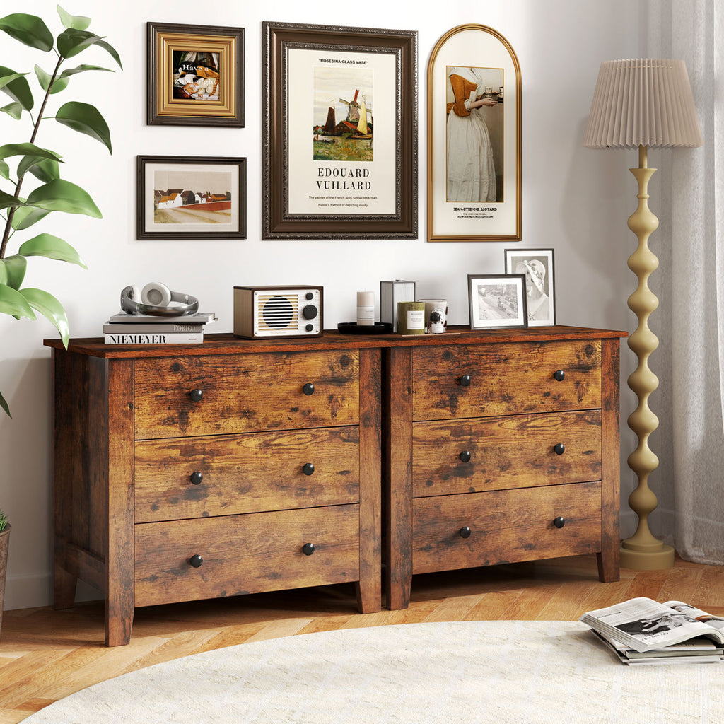 3-Drawer Dresser Chest, Brown – Bedside Table