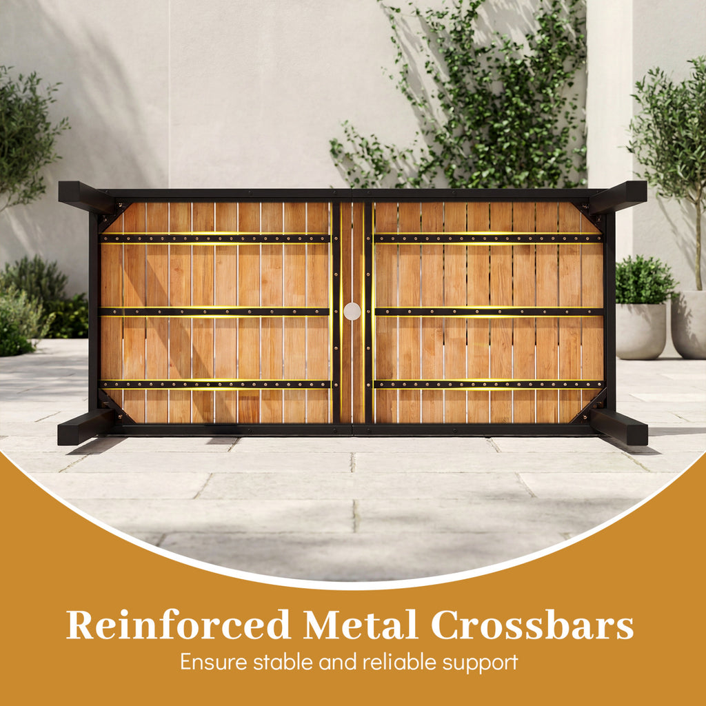 7-Piece Outdoor Dining Set for 6 with Acacia Table & Armchairs and