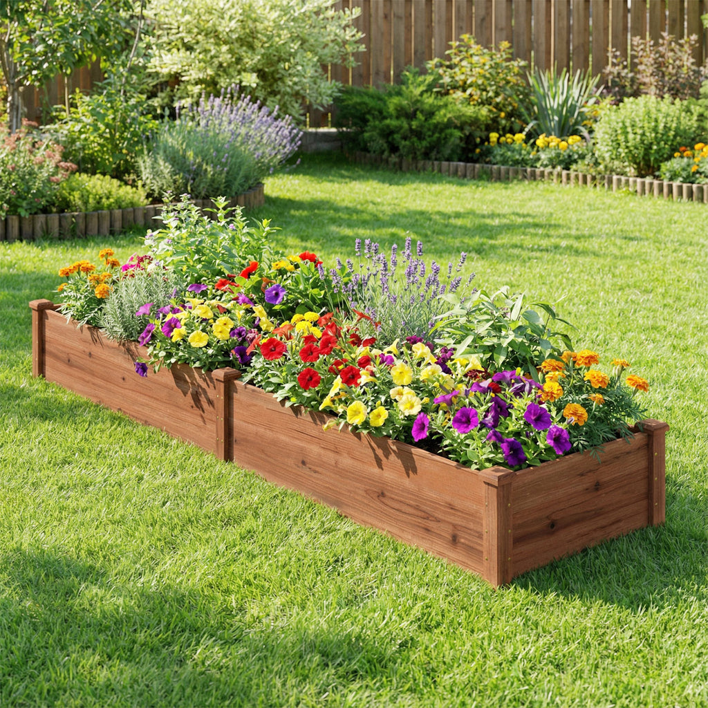 Wooden Vegetable Raised Garden Bed for Backyard Balcony Patio