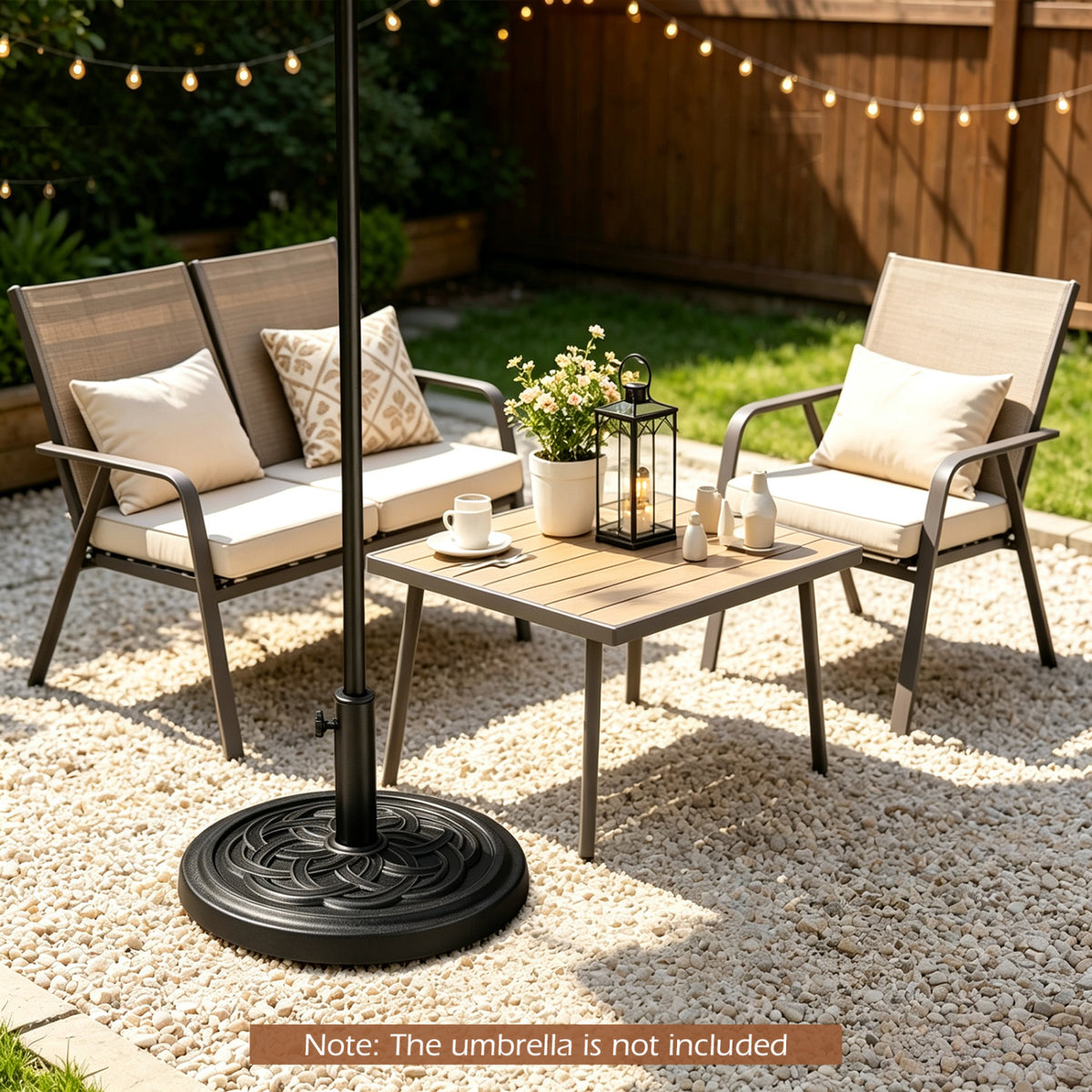 24 lbs Weighted Round Umbrella Base with Adjustable Knob and 2