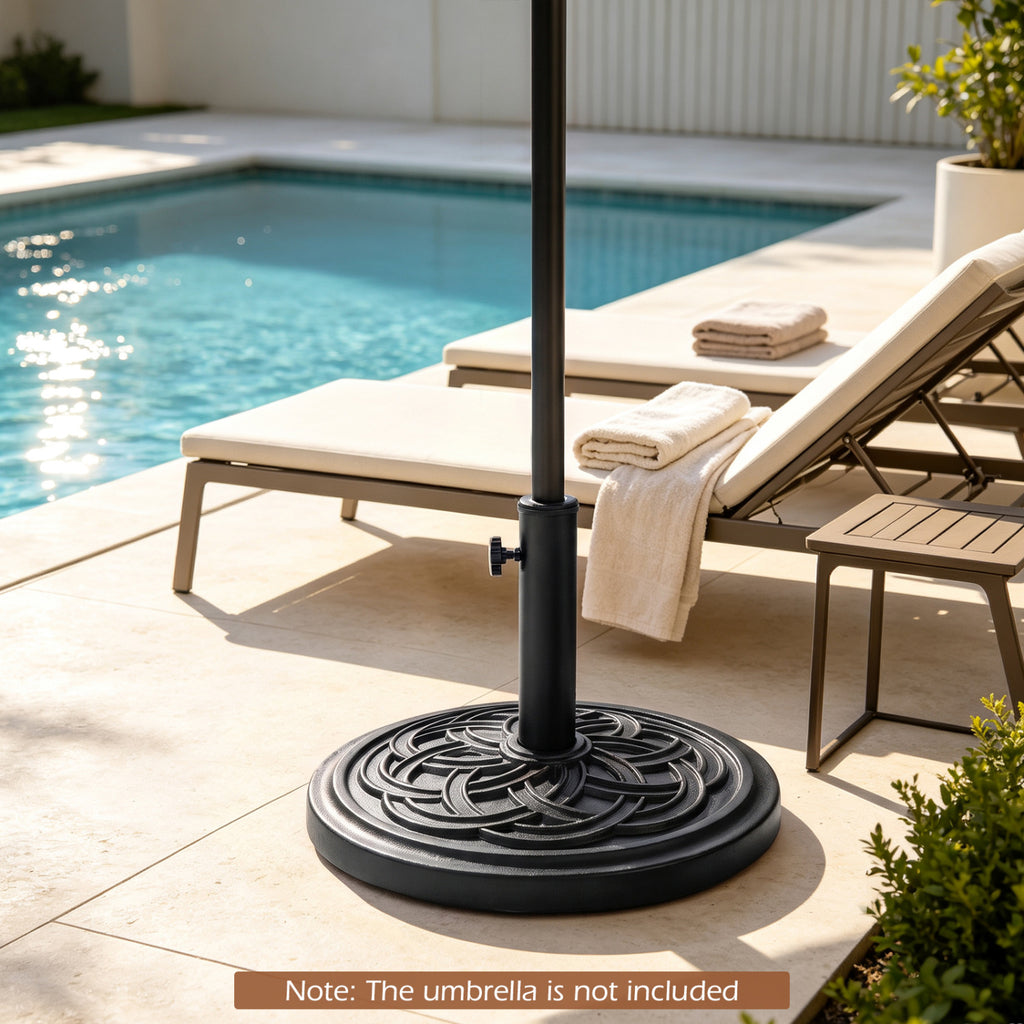 24 lbs Weighted Round Umbrella Base with Adjustable Knob and 2