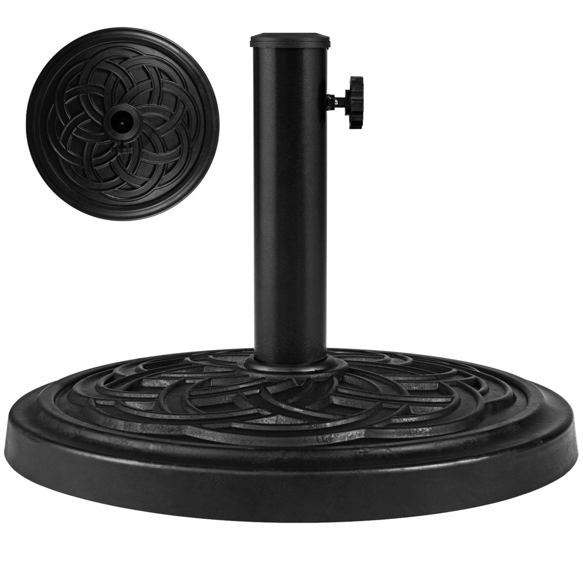 24 lbs Weighted Round Umbrella Base with Adjustable Knob and 2
