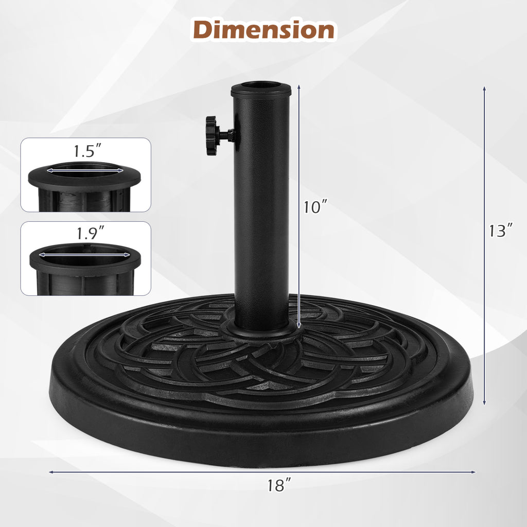 24 lbs Weighted Round Umbrella Base with Adjustable Knob and 2
