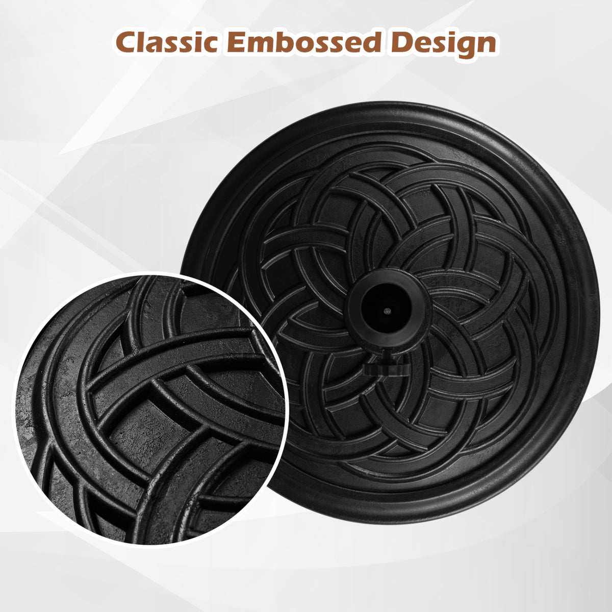 24 lbs Weighted Round Umbrella Base with Adjustable Knob and 2