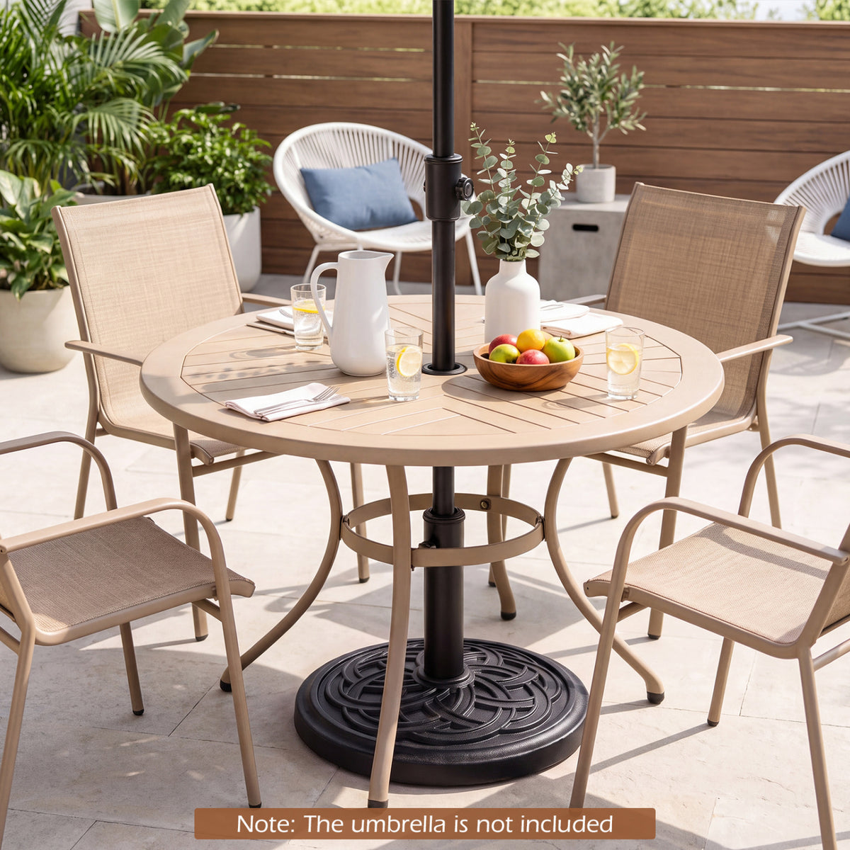 24 lbs Weighted Round Umbrella Base with Adjustable Knob and 2