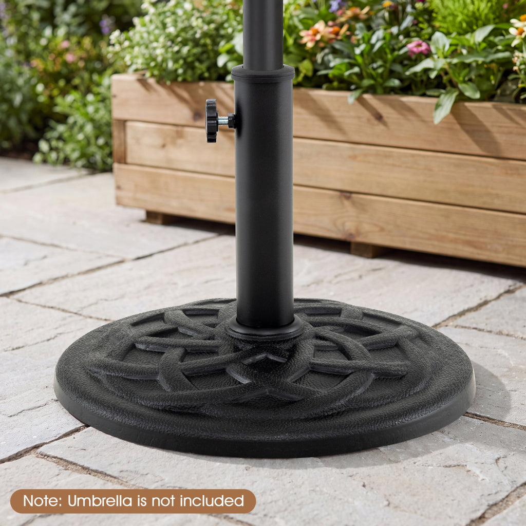 20 lbs Patio Umbrella Base 17" Round with Adapters for 1.5" 1.9"