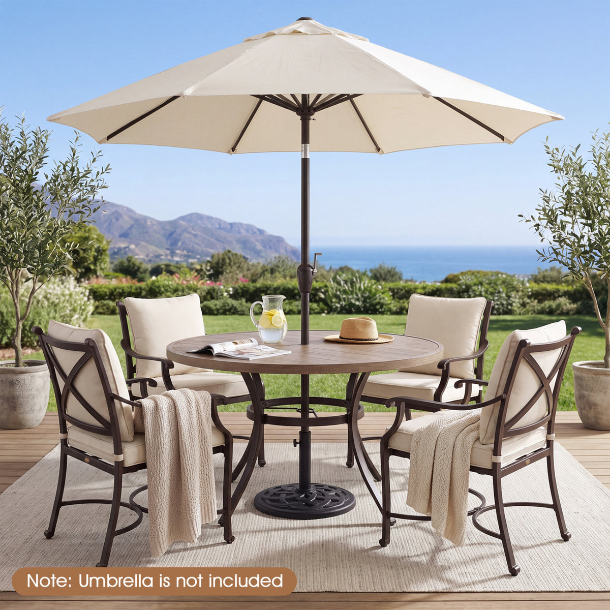 20 lbs Patio Umbrella Base 17" Round with Adapters for 1.5" 1.9"