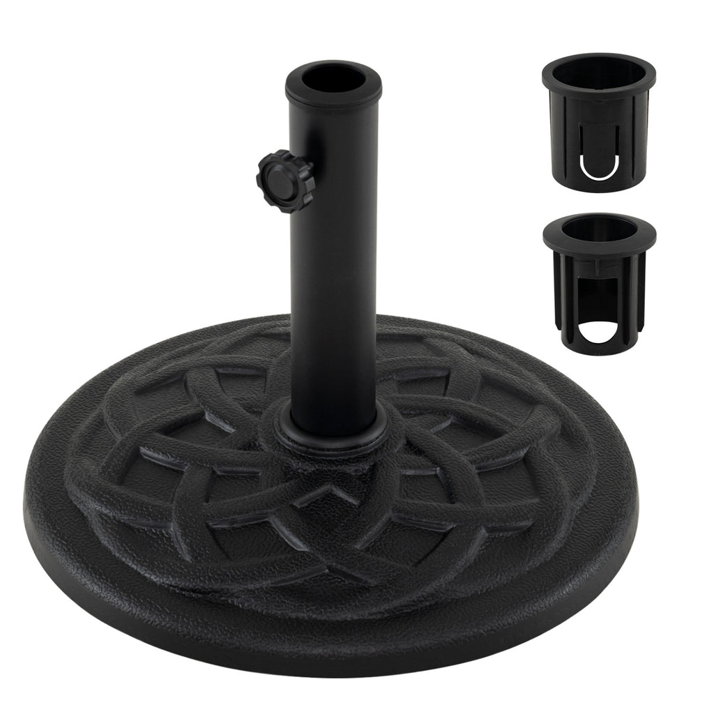 20 lbs Patio Umbrella Base 17" Round with Adapters for 1.5" 1.9"