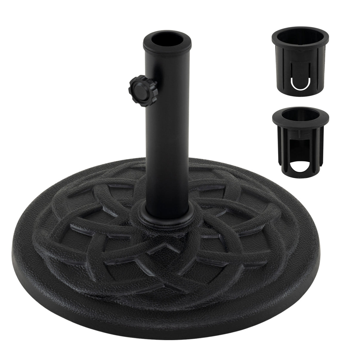 20 lbs Patio Umbrella Base 17" Round with Adapters for 1.5" 1.9"