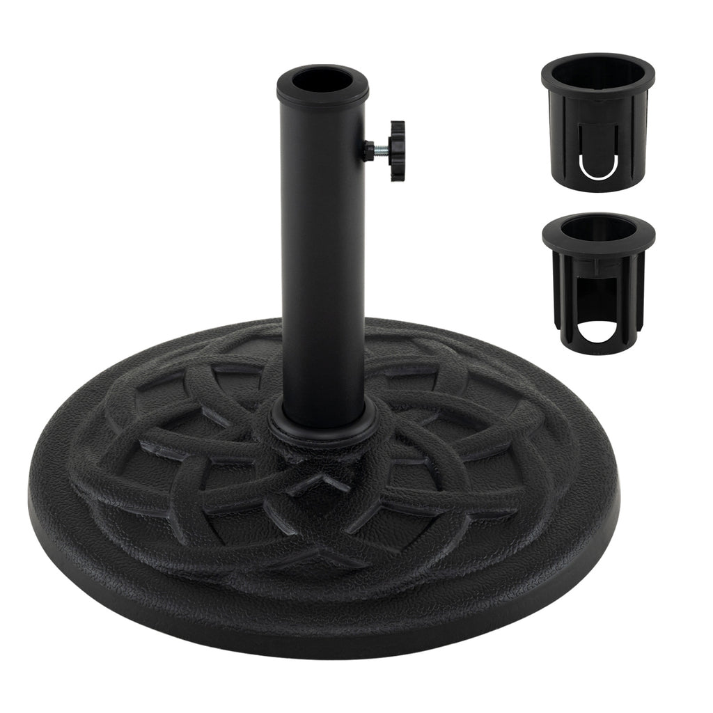 20 lbs Patio Umbrella Base 17" Round with Adapters for 1.5" 1.9"