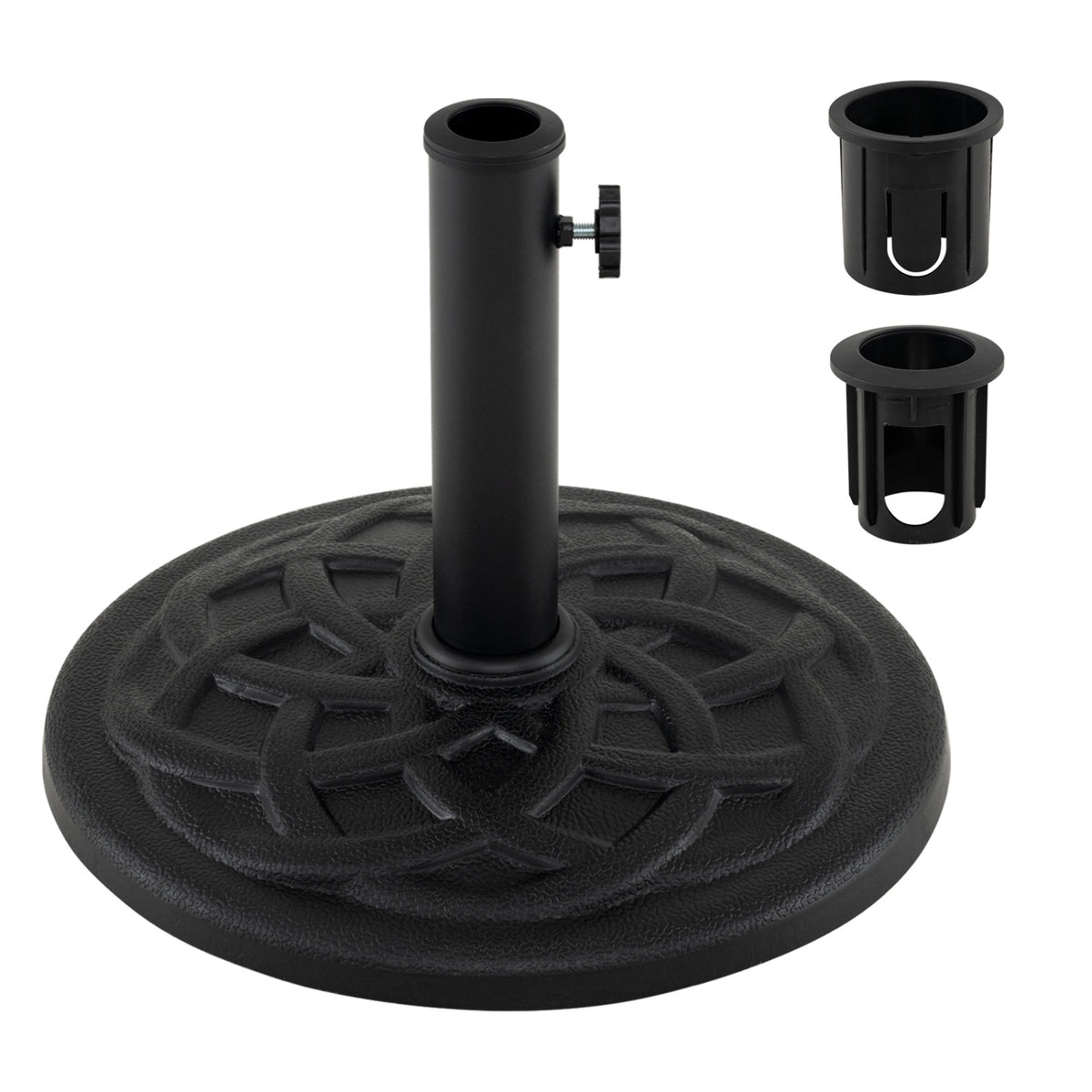 20 lbs Patio Umbrella Base 17" Round with Adapters for 1.5" 1.9"