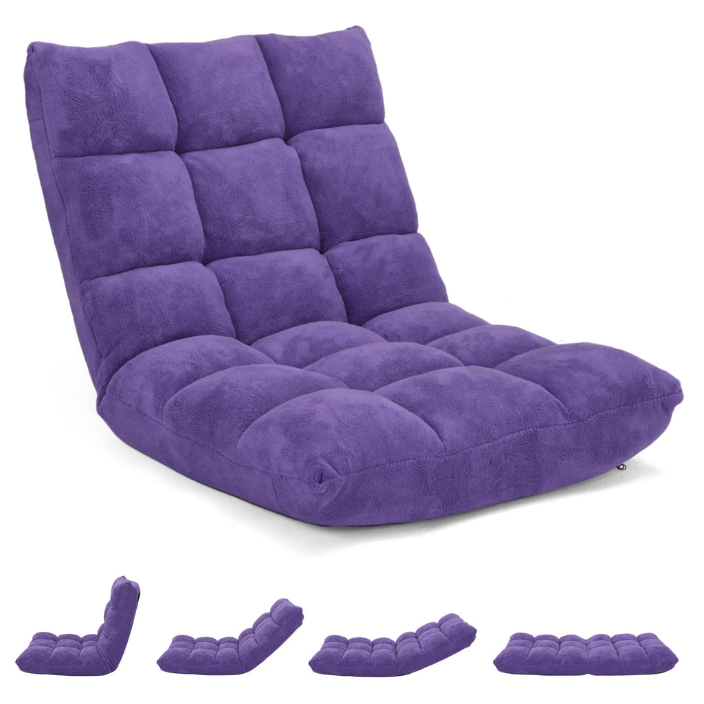 14-Position Adjustable Floor Chair, Purple