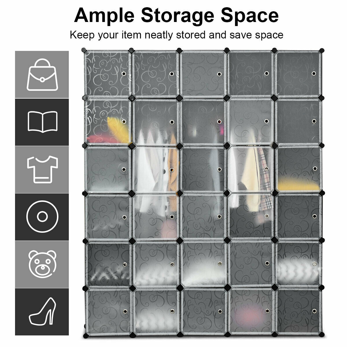 30-Cube Portable Closet Wardrobe Cabinet