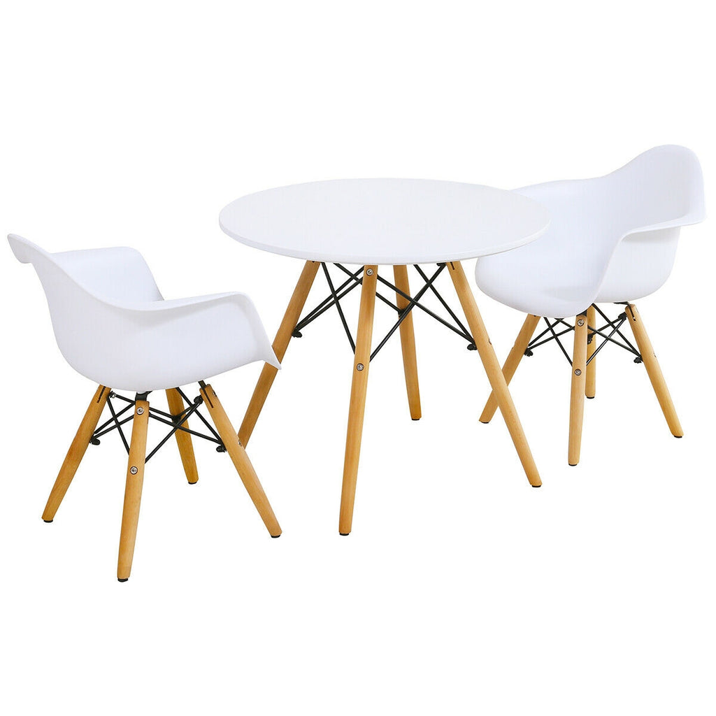 Kids Round Table and Chair Set - Modern Wooden & Iron Design, Variation of THIS listing