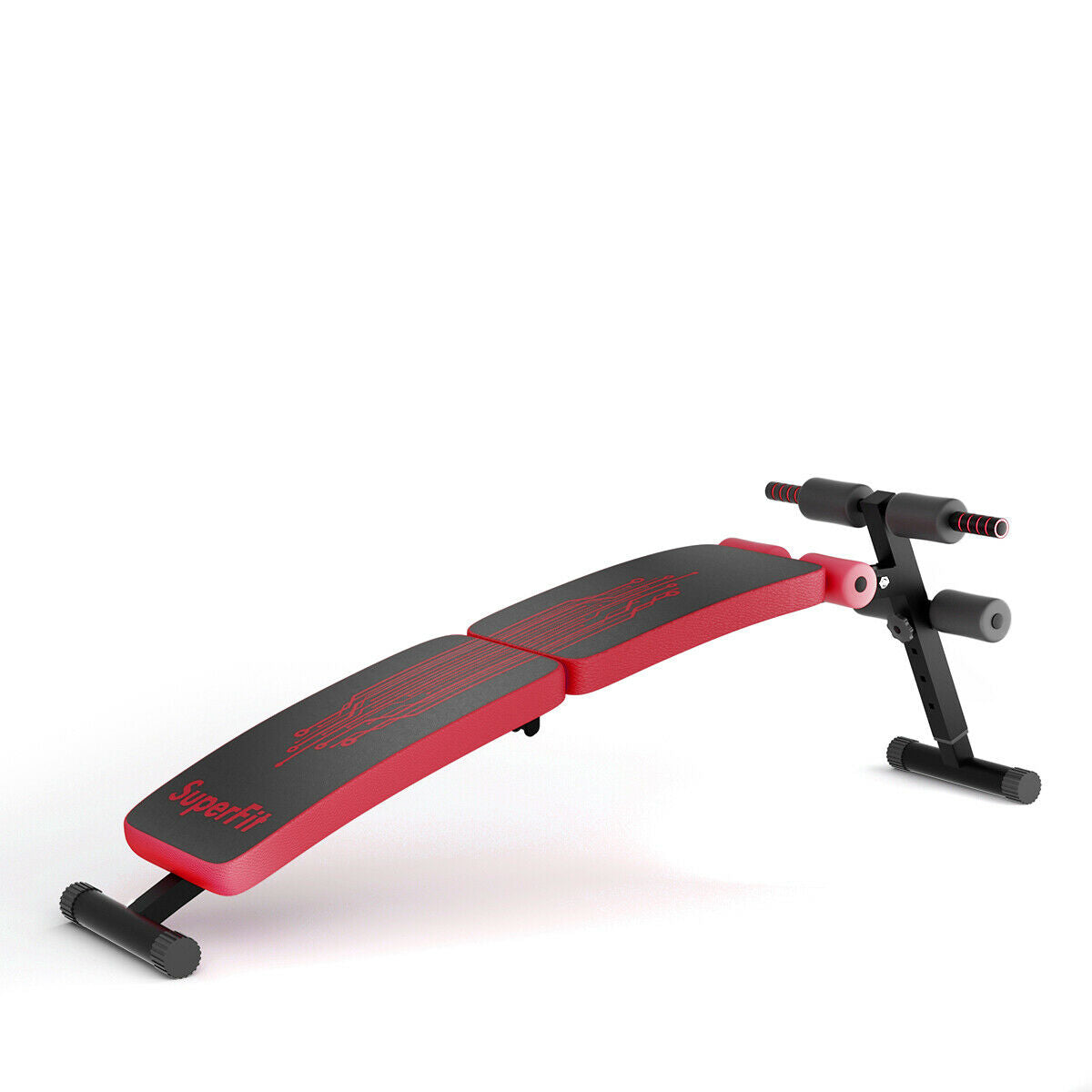 Fully Foldable 57 Inch Abdominal Twister Trainer with Adjustable Height - Red