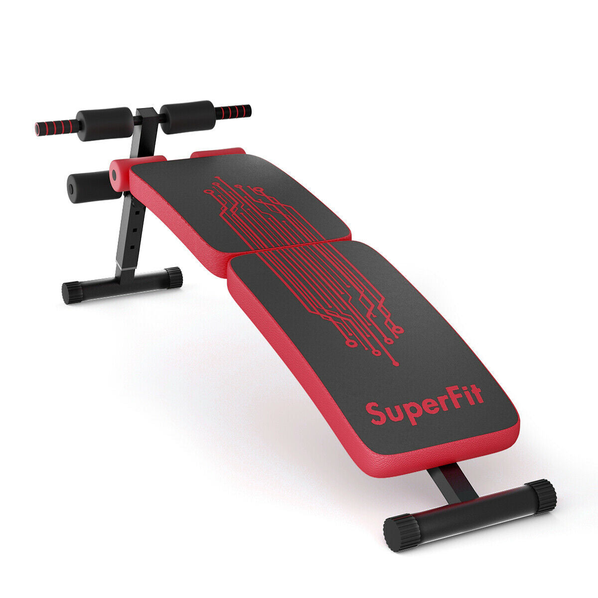 Fully Foldable 57 Inch Abdominal Twister Trainer with Adjustable Height - Red