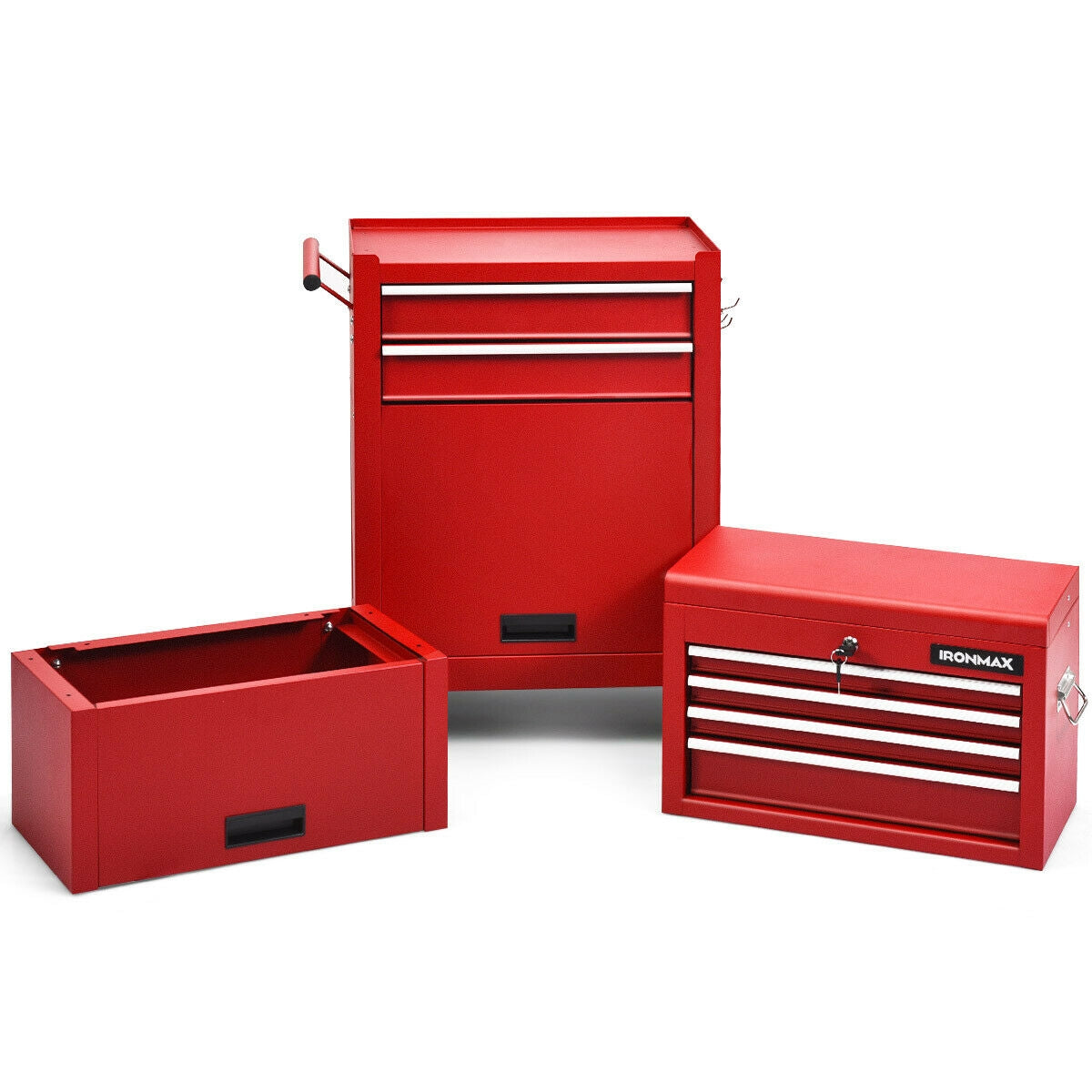 6-Drawer Tool Chest with Heightening Cabinet, Red