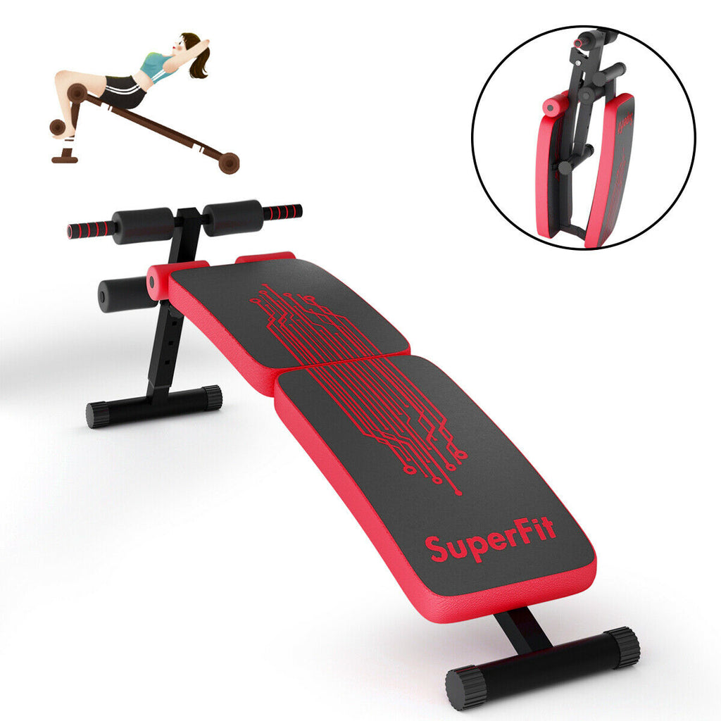 Fully Foldable 57 Inch Abdominal Twister Trainer with Adjustable Height - Red