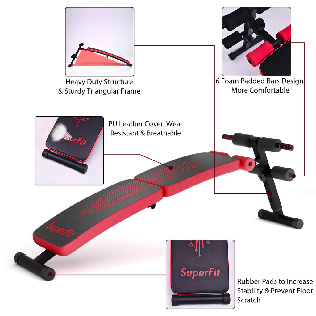 Fully Foldable 57 Inch Abdominal Twister Trainer with Adjustable Height - Red