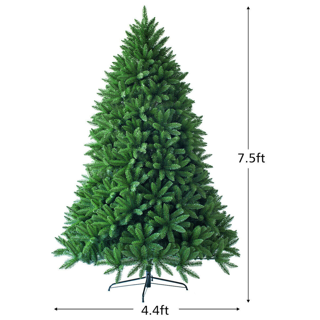 7.5 Feet Artificial Christmas Tree Unlit with 1968 Branch Tips - No LED