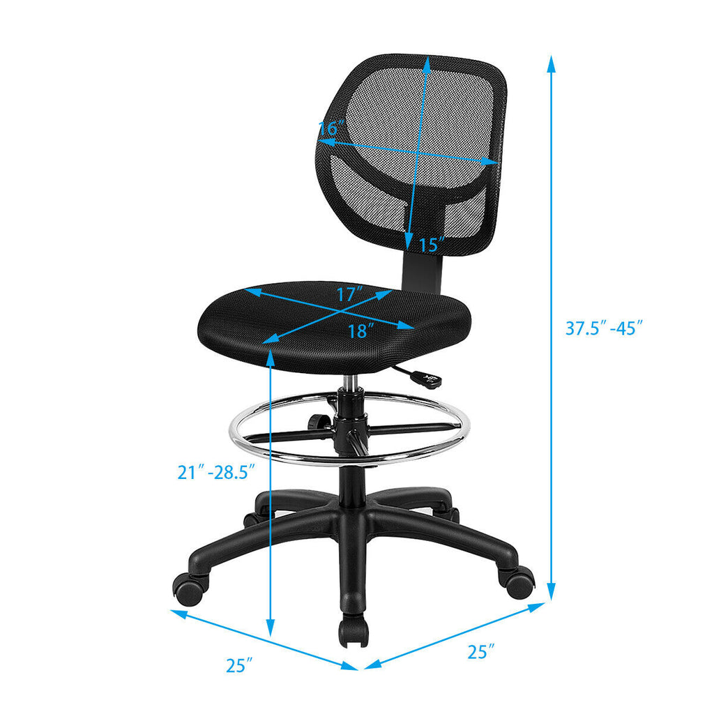 Adjustable Height Mesh Drafting Office Chair – Simple