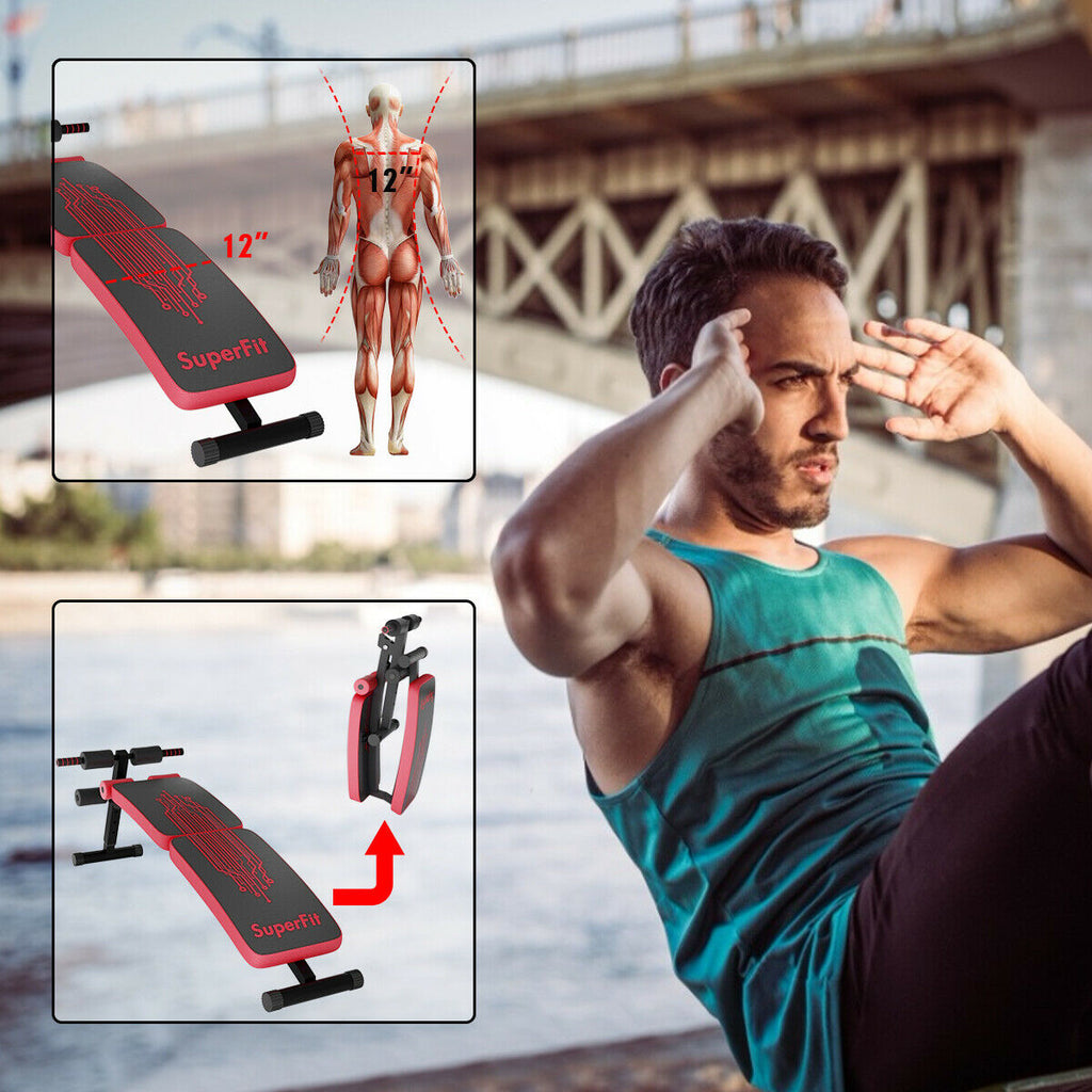 Fully Foldable 57 Inch Abdominal Twister Trainer with Adjustable Height - Red