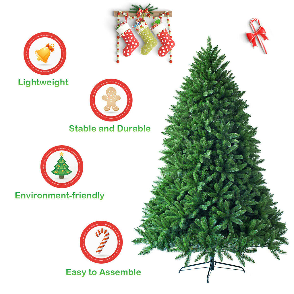 7.5 Feet Artificial Christmas Tree Unlit with 1968 Branch Tips - No LED
