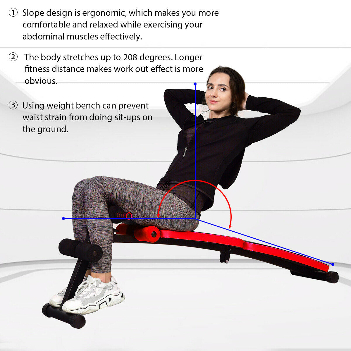 Fully Foldable 57 Inch Abdominal Twister Trainer with Adjustable Height - Red