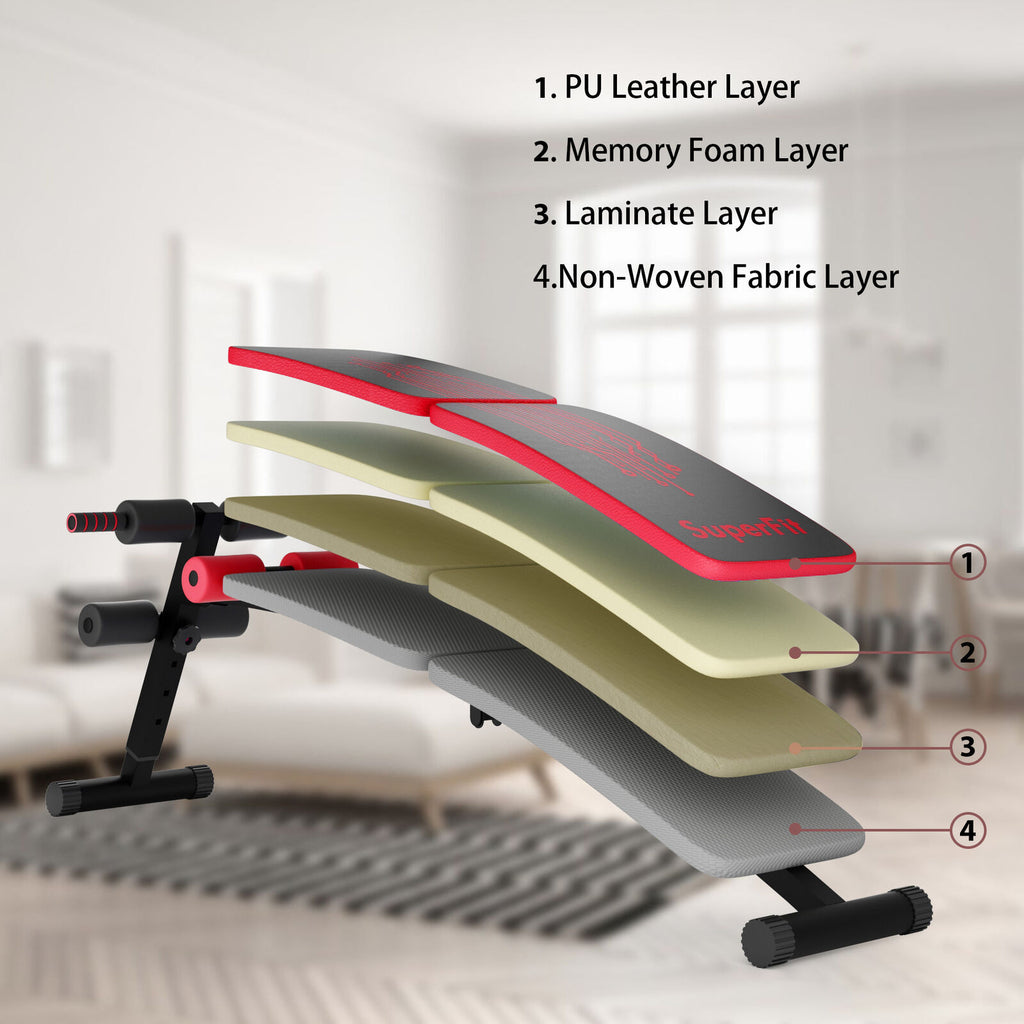 Fully Foldable 57 Inch Abdominal Twister Trainer with Adjustable Height - Red