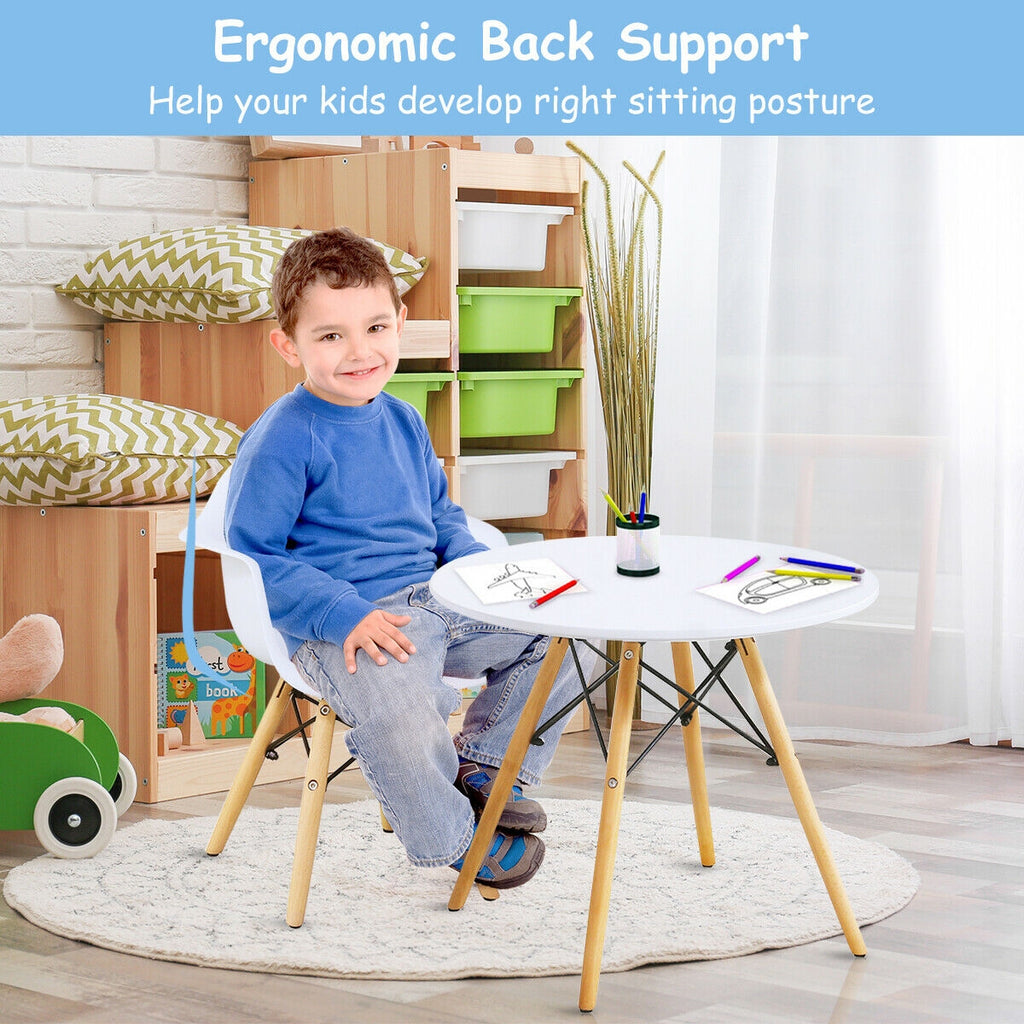 Kids Round Table and Chair Set - Modern Wooden & Iron Design, Variation of THIS listing