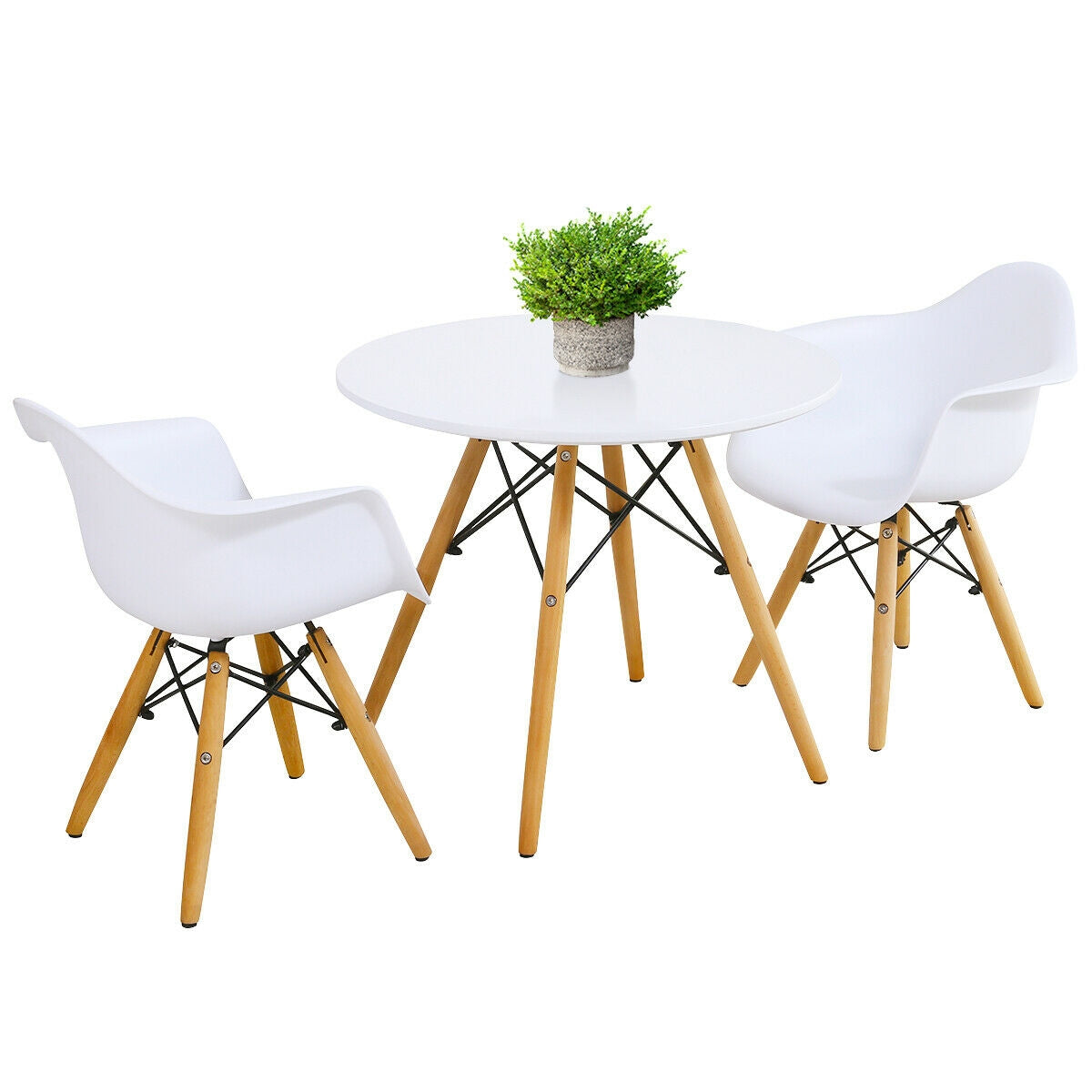 Kids Round Table and Chair Set - Modern Wooden & Iron Design, Variation of THIS listing