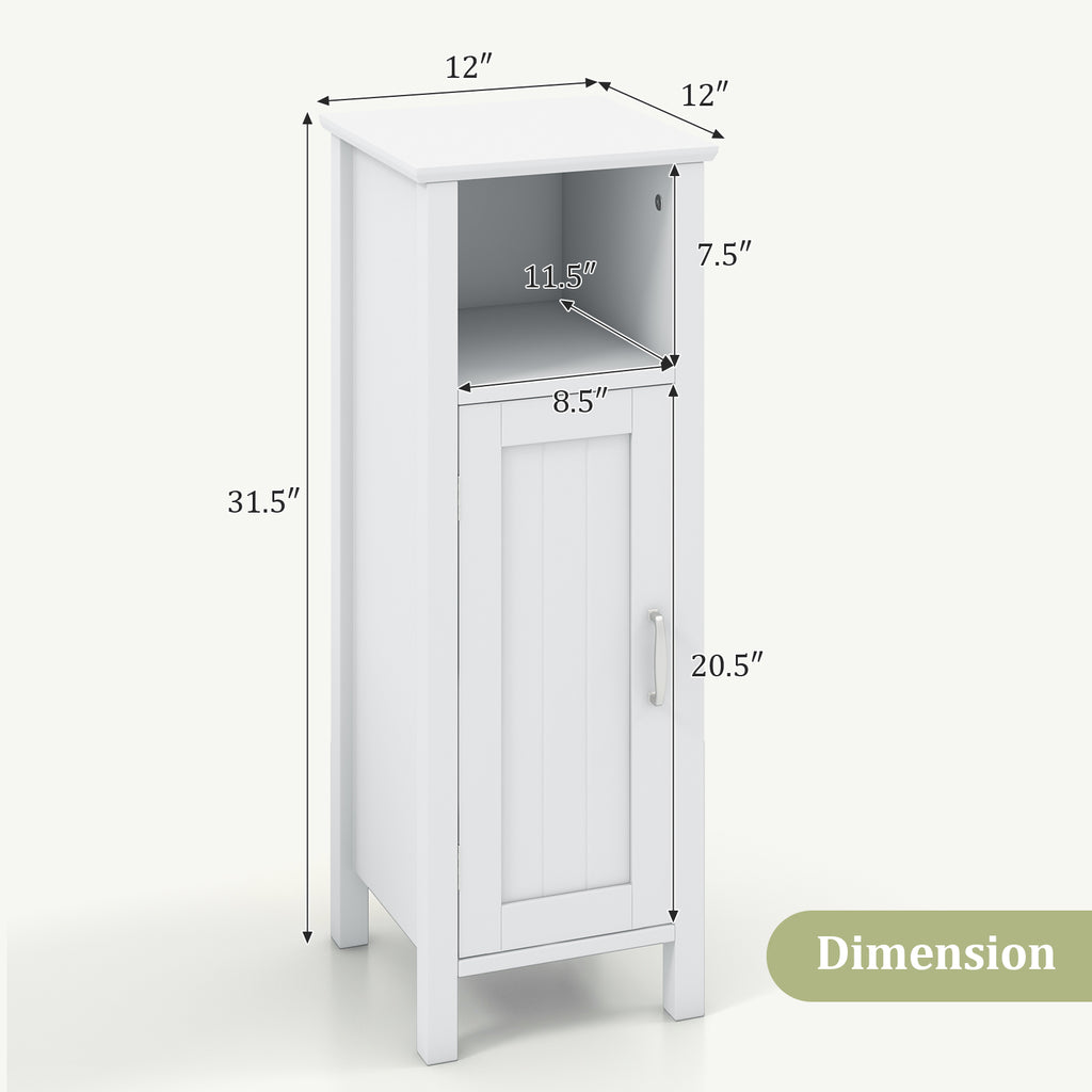 Bathroom Storage Cabinet with Open Compartment, White